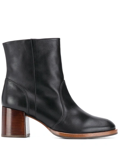 Chie Mihara Round Toe Ankle Boots In Black