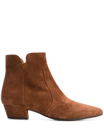 Chie Mihara Pointed Ankle Boots In Brown