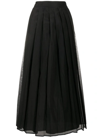 Peserico High-waisted Pleated Skirt In Black