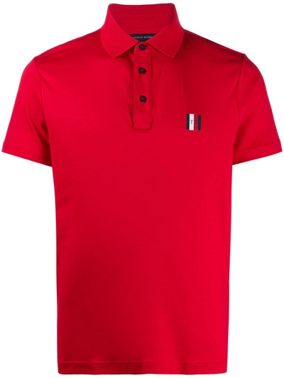 Tommy Hilfiger Logo Print Polo Shirt In Red