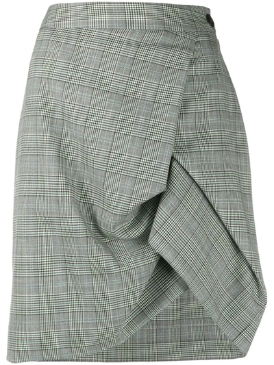 Vivienne Westwood Check Draped Mini Skirt In White