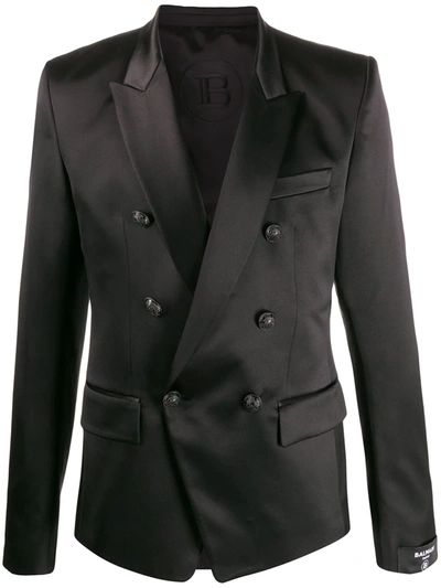 Balmain Double-breasted Blazer In Black