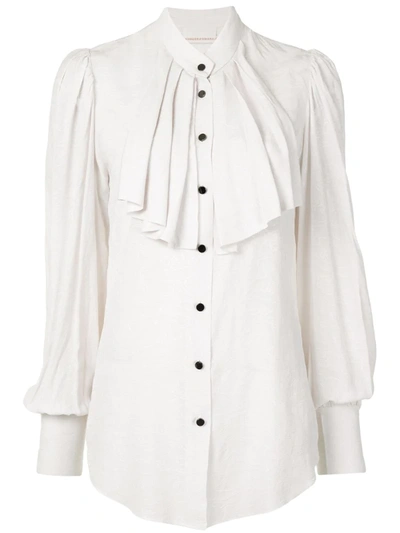 Ginger & Smart Ephemera Pleated-bib Blouse In White