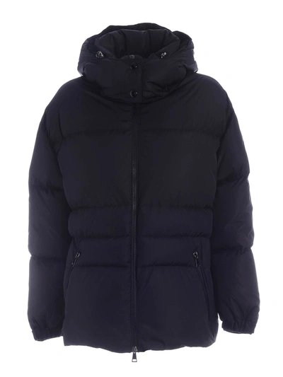 Moncler Tiac Down Jacket In Black Featuring Hood