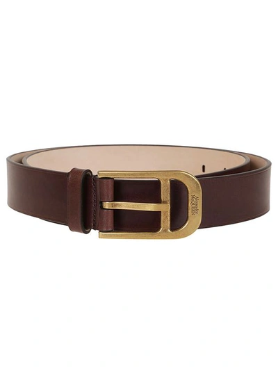 Alexander Mcqueen Vintage Buckled Belt In Brown