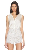 L Agence Freja Wrap-effect Silk-georgette Blouse In Ivory