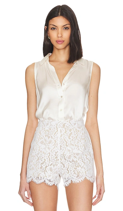 L Agence Freja Wrap-effect Silk-georgette Blouse In Ivory