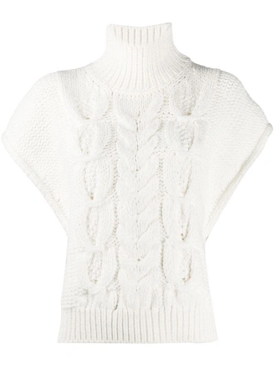 Iro Silopo Cable-knit Cotton-blend Turtleneck Sweater In Off-white