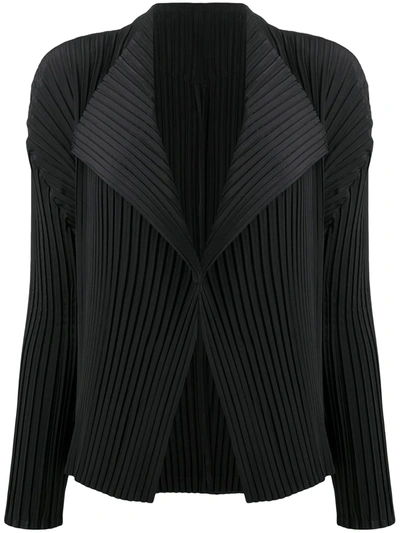 Issey Miyake Micro-pleated Jacket In Black