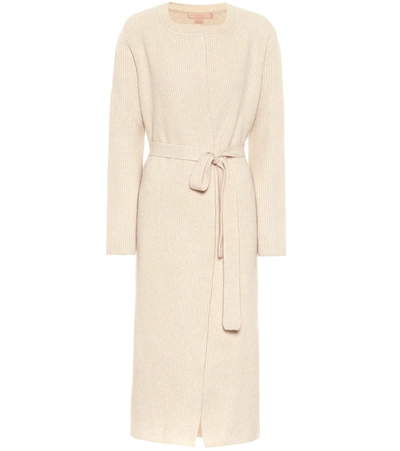 Brock Collection Razzo Cashmere And Wool Longline Cardigan In Beige