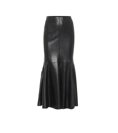 Nanushka Artem Faux Leather Midi Skirt In Black
