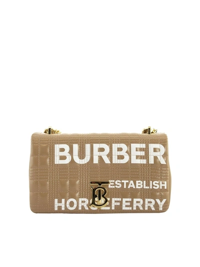 Burberry Borsa Lola In Pelle Trapuntata Check Con Logo In Brown