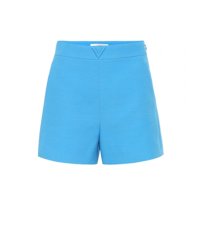Valentino High-rise Wool-blend Short In Blue