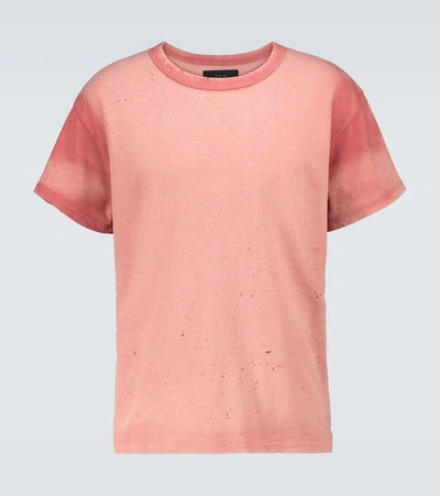 Amiri Washed Shotgun T-shirt In Rose-pink Cotton