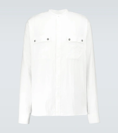Balmain Long-sleeved Cotton Shirt In White