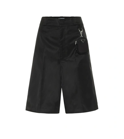 Prada Re-nylon High-rise Culottes In Black