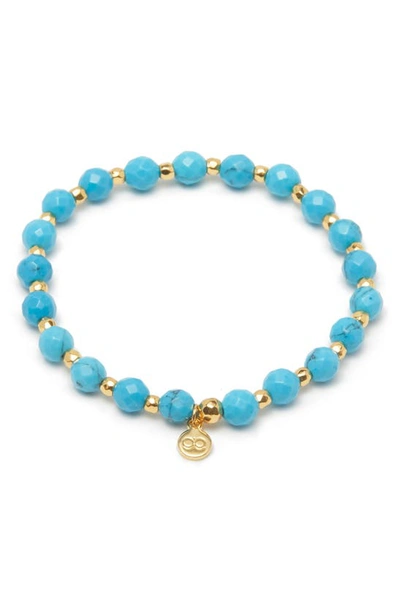 Gorjana Power Gemstone Elastic Bracelet In Healing/ Turquoise/ Gold