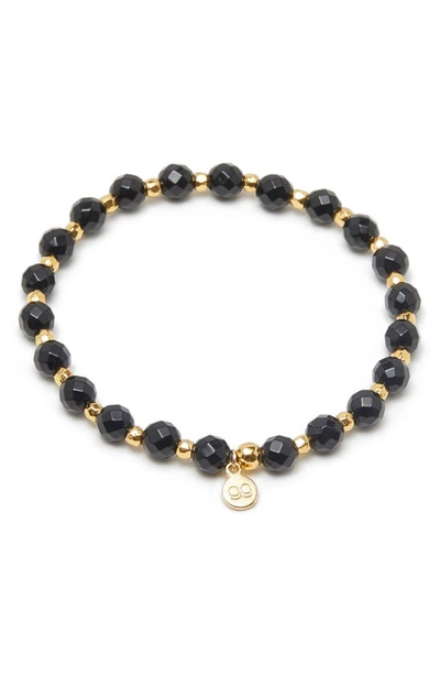 Gorjana Power Stone Stretch Bracelet In Protection/ Black Onyx/ Gold