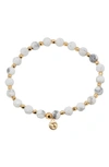 Gorjana Power Stone Stretch Bracelet In Calming/ Howlite/ Gold