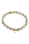 Gorjana Power Stone Stretch Bracelet In Balance/ Labradorite/ Gold