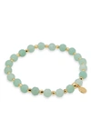 Gorjana Power Stone Stretch Bracelet In Lucky/ Aventurine/ Gold