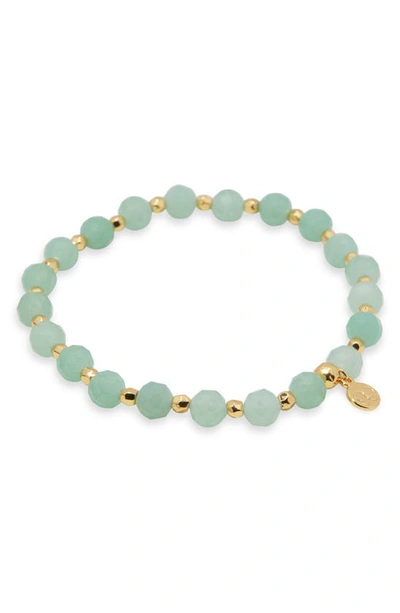 Gorjana Power Stone Stretch Bracelet In Lucky/ Aventurine/ Gold