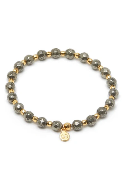 Gorjana Power Stone Stretch Bracelet In Strength/ Pyrite/ Gold