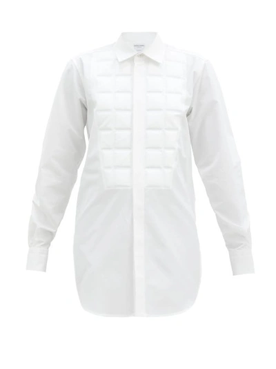 Bottega Veneta Quilted Cotton-blend Shirt In White