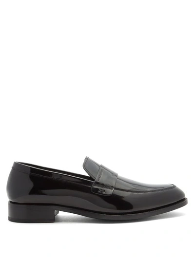 Givenchy Logo-debossed Patent-leather Loafers In Black