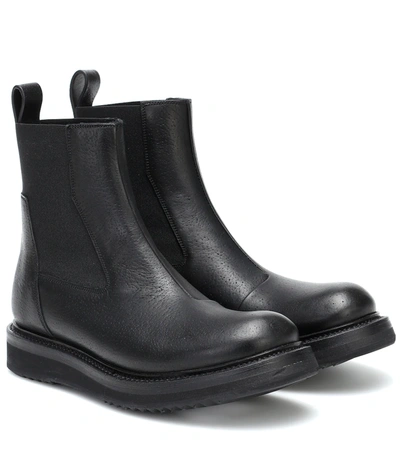 Rick Owens Cleated-sole Leather Chelsea Boots In Black