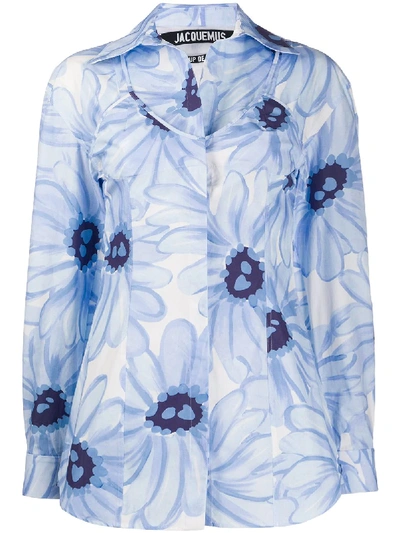 Jacquemus La Chemise Valensole Open-back Shirt In Blue