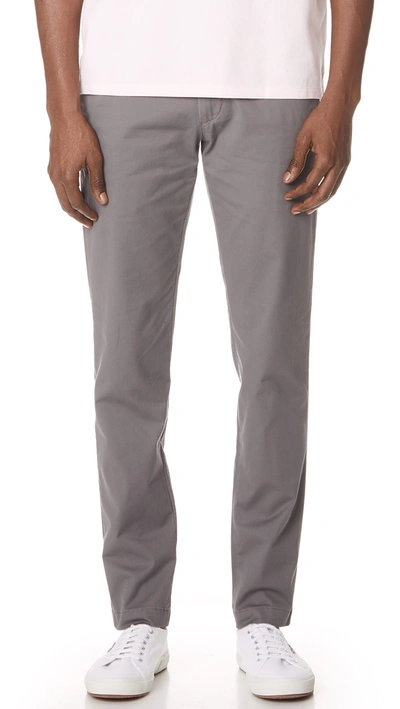 Club Monaco Connor Slim-fit Cotton-twill Chinos In Grey