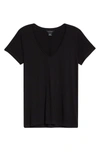 Club Monaco Mahssa V-neck T-shirt In Black