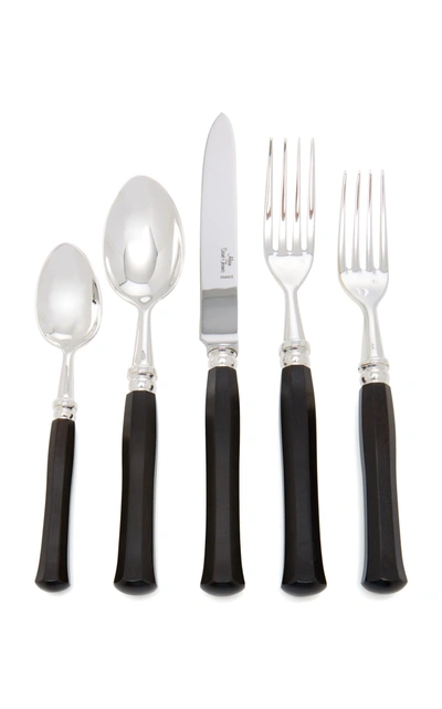 Alain Saint-joanis Riviera Silver-plated Ebony Silverware Set In Black