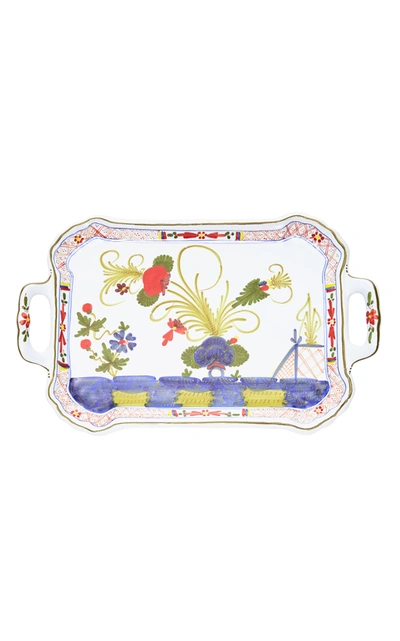 Moda Domus Carnation Porcelain Serving Tray In Multi