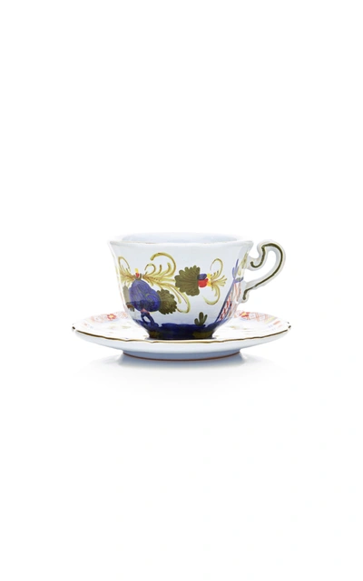 Moda Domus Set-of-four Carnation Coffee Cups And Saucers In Multi