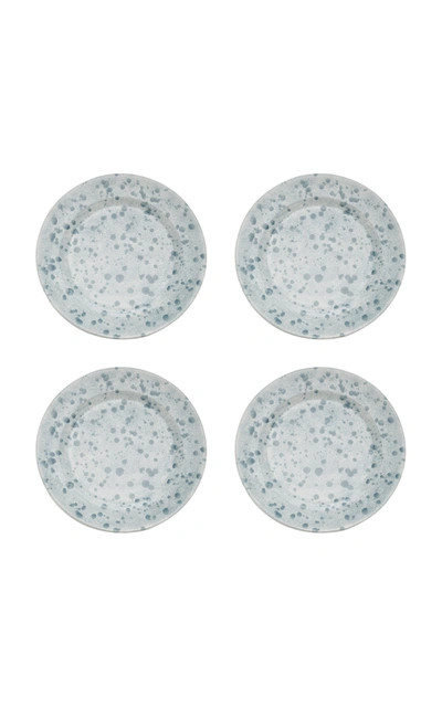 Este Ceramiche Set-of-four Ceramic Dinner Plates In Grey,white