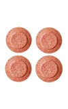 Este Ceramiche Set-of-four Ceramic Dinner Plates In Coral,white