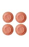 Este Ceramiche Set-of-four Ceramic Dinner Plates In Coral,white