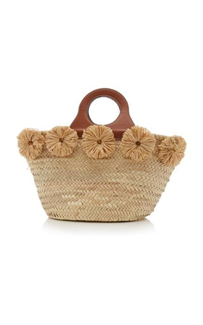 Poolside Ischia Raffia-trimmed Straw Tote In Brown