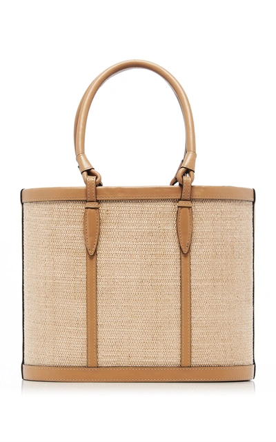 Hunting Season Two-tone Nappa Leather Basket Tote In Neutral