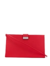 Medea Lay Low Leather Clutch In Red