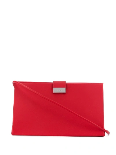 Medea Lay Low Leather Clutch In Red