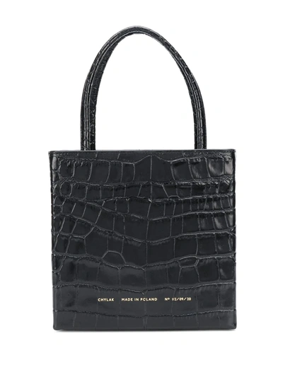 Chylak Croc-effect Leather Tote In Black