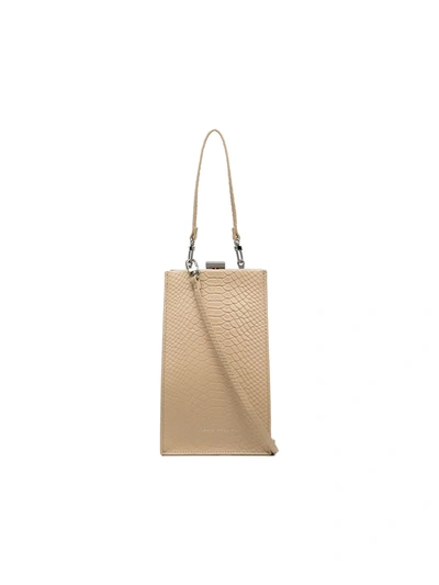 Studio Amelia Envelope Mini Snake-effect Leather Bag In Neutrals