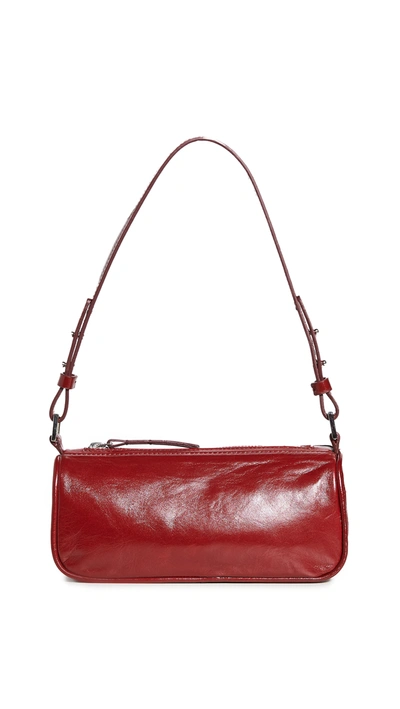 By Far Eve Crinkled-leather Shoulder Bag In Red