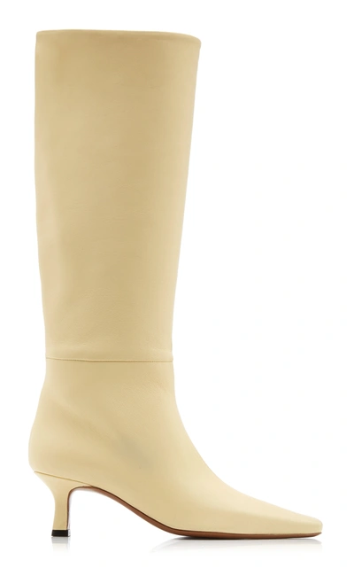 Neous Women's Cynis Leather Knee Boots In Ivory