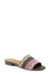 Kate Spade Women's Boardwalk Stripe Jacquard Slides In Light Pink/hibiscus Tea