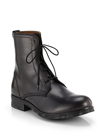 Diesel Riot Johnny Lace-up Leather Boots In Black | ModeSens