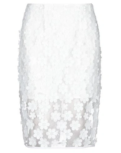 Milly Knee Length Skirts In White